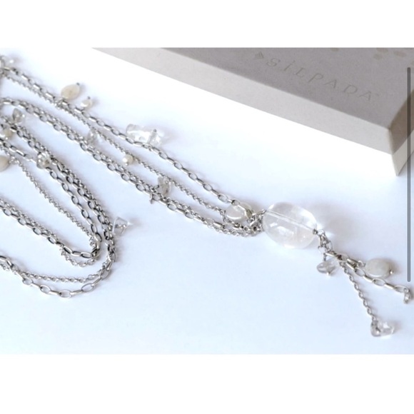 Silpada Vintage RARE Sterling Silver
Crystal Pearl Long Tassel Necklace - Picture 3 of 10